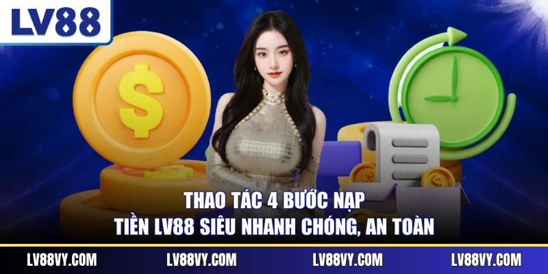 Thao tác 4 bước nạp tiền LV88 siêu nhanh chóng, an toàn